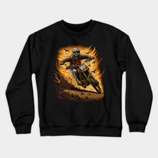Skeleton riding a motorcycle Crewneck Sweatshirt